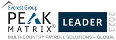 Award image of Everest Group: PEAK Matrix – Leader Multi-Country Payroll Solutions – Global 2023